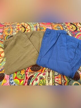 🌿 Old Navy 100% Cotton Gauze Wide Leg Pants – Bundle of 2 🌿 Sz 2X Like New